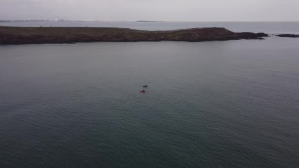 Fps Air Drone View Kayaks Paddling Together Uruguay — 图库视频影像