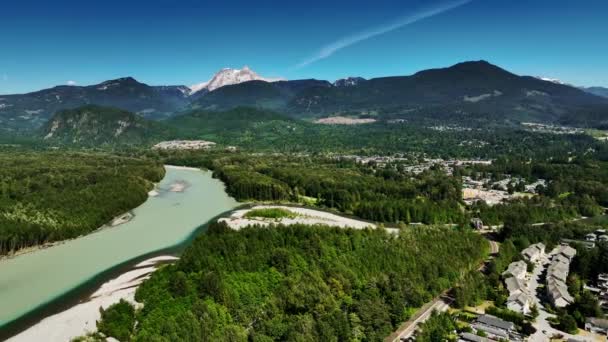 Squamish British Columbia Kanada Nın Mahallesi Nde Idyllic Nehri Nde — Stok video