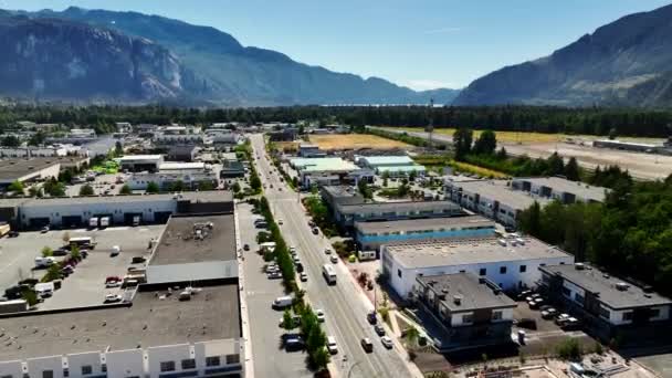 Industrial Area Scenic Town Squamish North Vancouver Canada Luchtfoto — Stockvideo