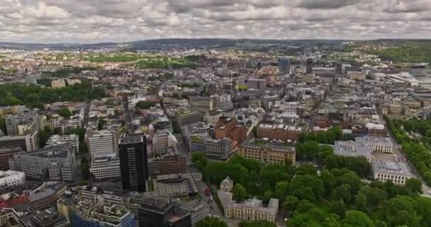 Oslo Norsko Panoramatický Výhled Přeletění Centra Sentrum Okolí Směrem Nábřeží — Stock video