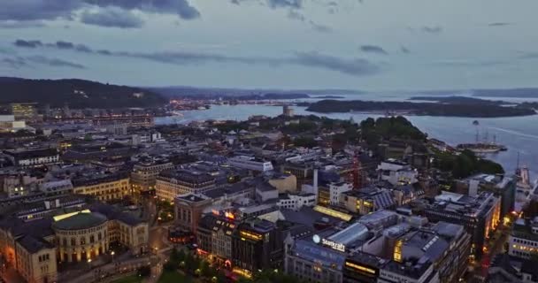 Oslo Norway V50 Flyover Sends Gamle Neighbourhood Capiting Centre City — стоковое видео