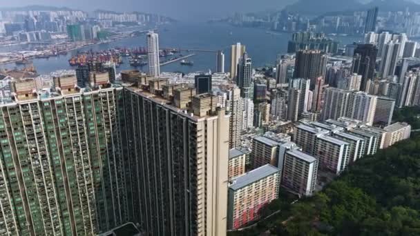 Transporte Aéreo Desde Celestial Heights Real Estate Kwa Wan Old — Vídeos de Stock
