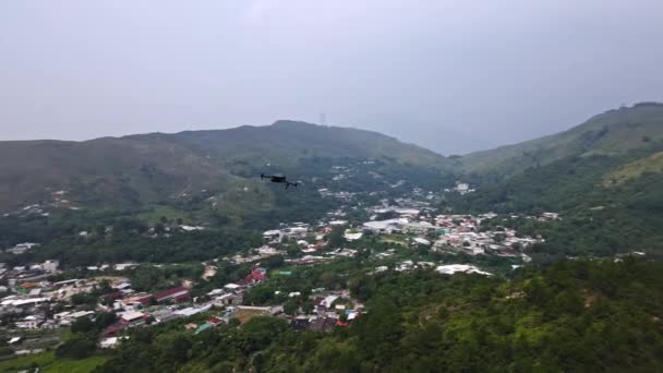 Drone Vista Poi Dji Mavic Flotando Yuen Long Model Aircraft — Vídeos de Stock