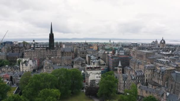 Ιστορικό Κέντρο Της Πόλης Του Εδιμβούργου Πρωτεύουσα Της Σκωτίας Ηνωμένο — Αρχείο Βίντεο