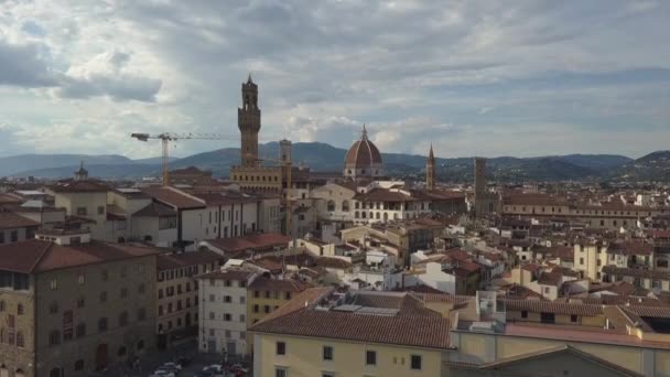 Wznosząca Się Florencja Antena Palazzo Vecchio Santa Maria Del Fiore — Wideo stockowe