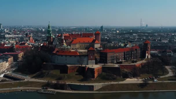 Vue Aérienne Château Wawel Cracovie Pologne — Video