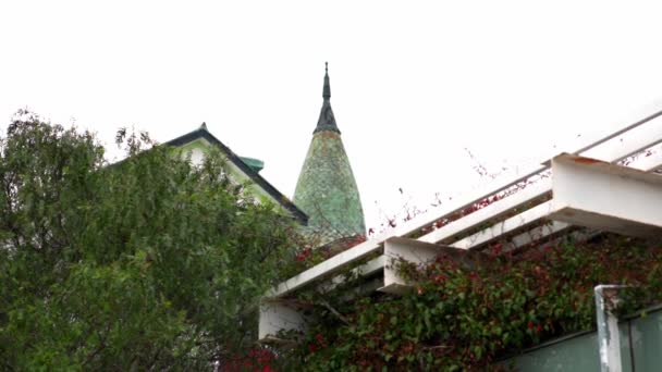 Baburizza博物馆顶部对智利Valparaso Cerro Alegre的看法 — 图库视频影像