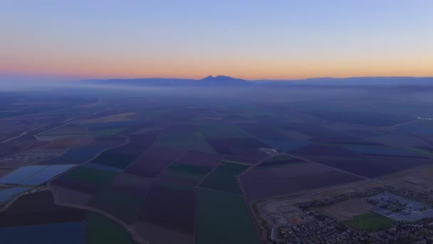 Aerial View Agricultural Land King City Sunrise Monterey County California — 비디오