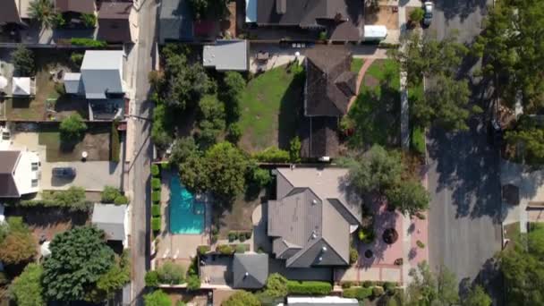 Burbank Residential Neighborhood Homes Aerial Birds Eye Dolly View — Stock Video