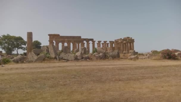 Sicilya Daki Selinunte Tapınağının Pov Fotoğrafı Fotoğraf Bir Turistin Gözünden — Stok video