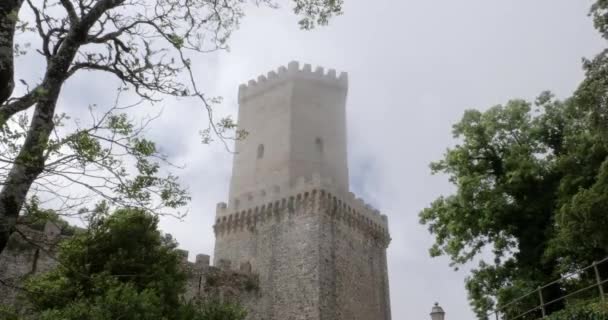 Colpo Che Mostra Castello Balio Erice Trapani Sicilia Sono Basse — Video Stock