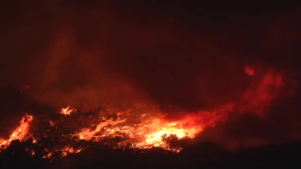 Сильна Спека Полум Під Час Пожеж Хемета Каліфорнії Окрузі Ріверсайд — стокове відео