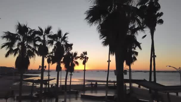 Закат Пас Нижняя Калифорния Сур Море Китов Мексика — стоковое видео