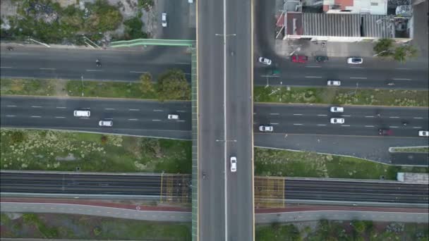Υπέρβαση Κυκλοφορίας Πόλη Του Μεξικού Αεροφωτογραφία — Αρχείο Βίντεο