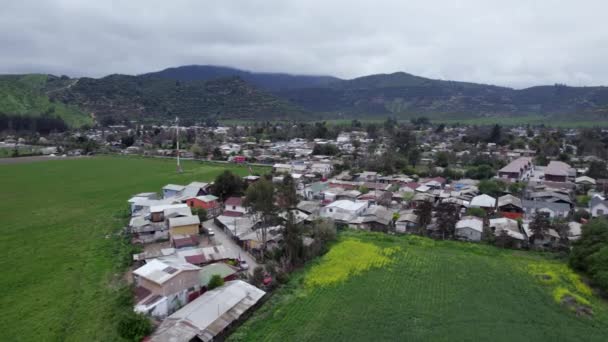 Κοινότητα Στην Προαστιακή Περιοχή Του Pomaire Στη Χιλή Εναέρια Drone — Αρχείο Βίντεο