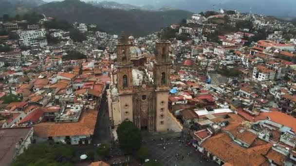 Drone Iglesia Santa Prisca Taxco México — Vídeos de Stock