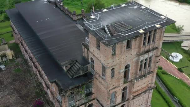 Vista Aves Capturando Los Detalles Arquitectónicos Vieja Locura Escocesa Estructura — Vídeo de stock