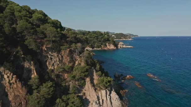 Dron Letící Nad Lloret Del Mar Náklady Španělsko Costa Brava — Stock video