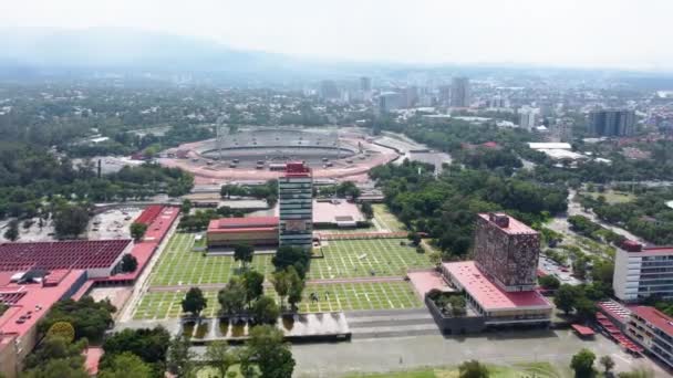 Центральний Університетський Кампус Міста Унам Олімпійським Стадіоном Позаду Мехіко — стокове відео