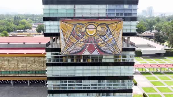 Kampus Kota Universitas Mengungkapkan Mulai Dari Mural Siqueiros Sisi Belakang — Stok Video