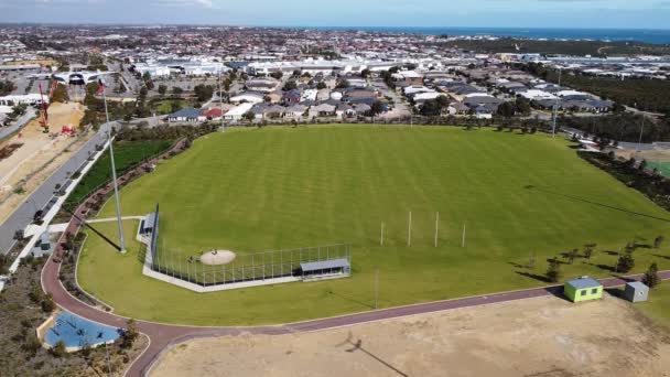 Aerial View Football Field Baseball Pitch Butler Perth Australia — Stock Video