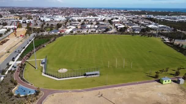 Luchtfoto Uitzicht Honkbalveld Voetbalvelden Halesworth Park Butler Perth — Stockvideo