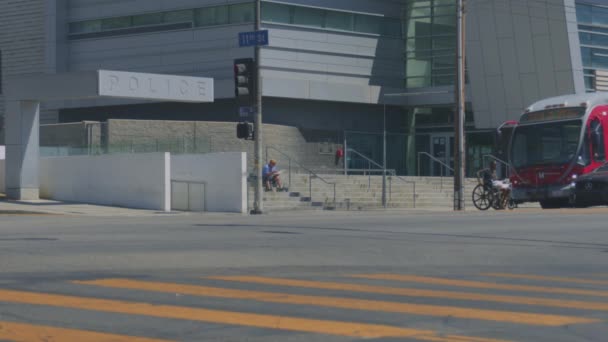 Ulica Dzielnicy Century City Los Angeles Samochodów Ruchu — Wideo stockowe