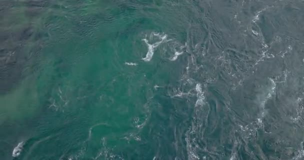 Top View Swirling Ocean Current Northern Norway Inglês Drone Aéreo — Vídeo de Stock