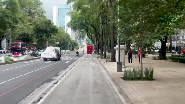 Zeitlupe Von Öffentlichen Verkehrsmitteln Mexiko Stadt Die Auf Dem Paseo — Stockvideo