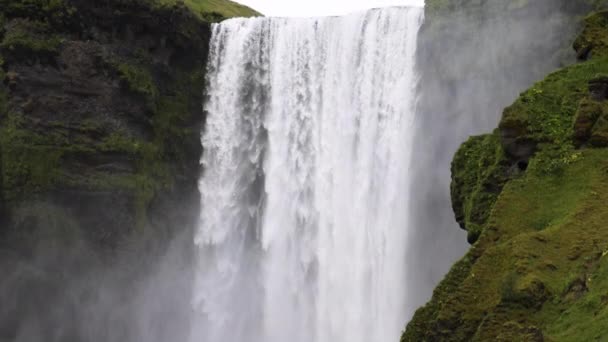 Piękne Zdjęcie Śledzenia Ruchu Wodospadu Skogafoss Islandii — Wideo stockowe