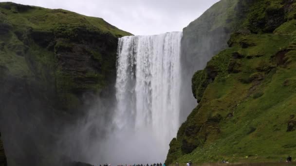 Fotografia Câmara Lenta Bela Cachoeira Skogafoss Islândia — Vídeo de Stock