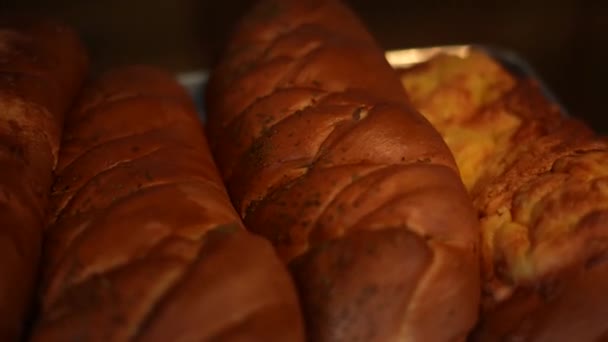 Солодкий Смачний Хліб Художньої Пекарні — стокове відео