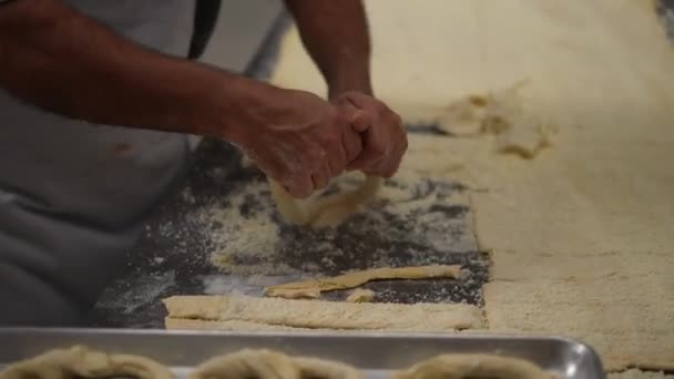 Esnaf Fırıncı Hamur Işi Kalıbı Fırın Yapımı Fırın Kalıbı Peynir — Stok video