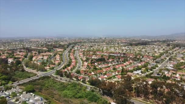 Aerial Overhead Shot Carlsbad California Flying Northeast Homes Clear Day — Stock Video