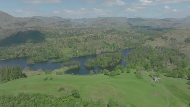 Тарн Хоус Национальный Парк Озерный Округ Лето 2022 Года Воздушный — стоковое видео