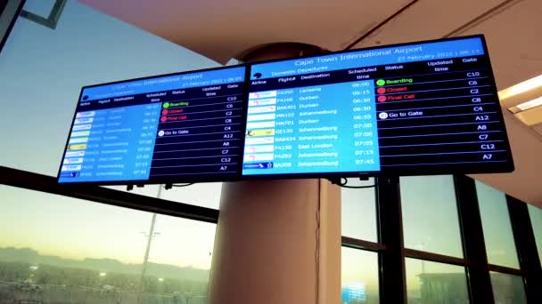 Informasi Penerbangan Bandara Cape Town — Stok Video