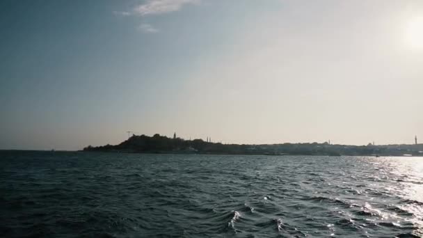 Bosphore Ferry Vue Sur Croisière Dans Détroit Istanbul Ralenti — Video