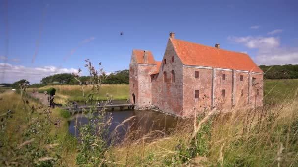 Spoettrup Castle Castello Difensivo Medievale Ben Conservato Situato Nord Ovest — Video Stock
