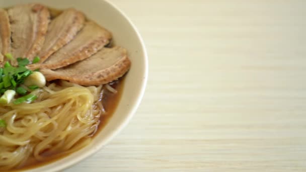 Πάπια Noodles Βραστή Σούπα Πάπιας Ασιατικό Στυλ Τροφίμων — Αρχείο Βίντεο