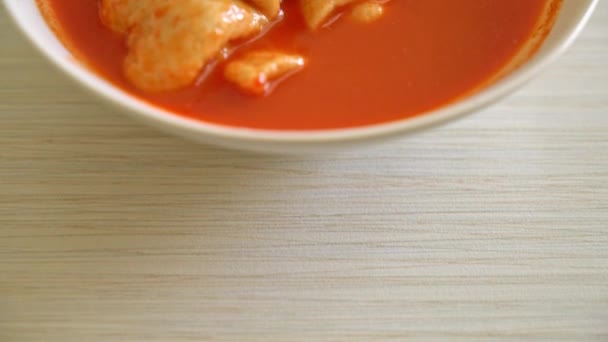 Odeng Korean Fish Cake Skewer Korean Spicy Soup Korean Street — Video Stock