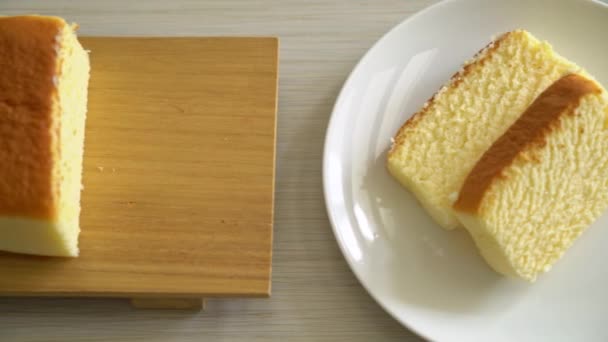 Light Cheese Cake Japanese Style — Stock video