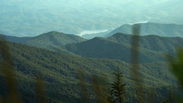 Zvětšený Krajině Řeky Protékající Lesem Appalačských Hor — Stock video