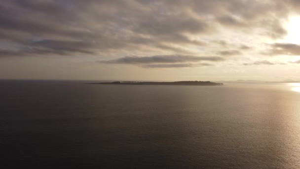 Luftaufnahme Des Punta Del Este City Beach Uruguay Bei Sonnenuntergang — Stockvideo