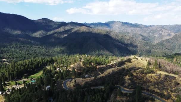 Parque Nacional Sequoia Sierra Nevada Aerial Panoramic Landscape — Vídeo de stock