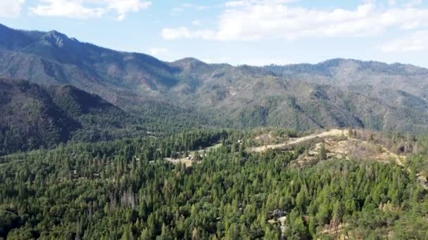 Parque Nacional Aerial Mountain Valley Sequoia Sierra Nevada — Vídeos de Stock