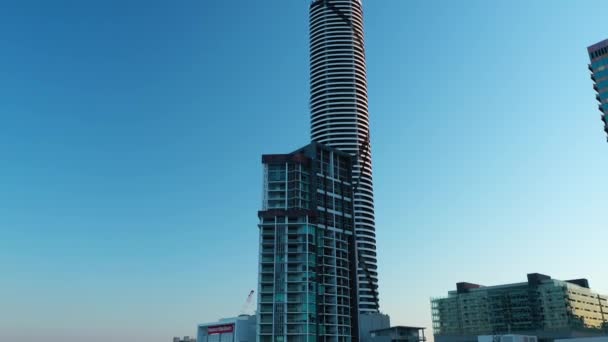 Drónfelvétel Brisbane Cbd Felhőkarcolókról — Stock videók