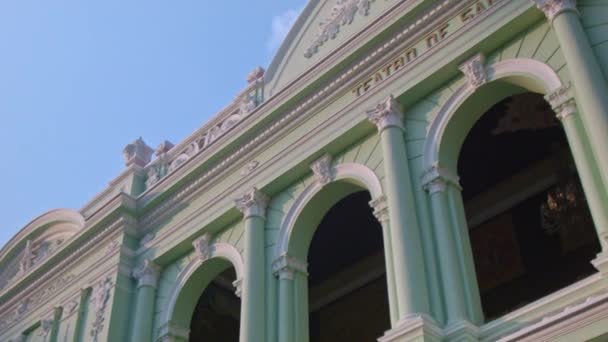 Πρόσοψη Θέατρο Της Santa Ana Στο Σαλβαδόρ Κατά Διάρκεια Του — Αρχείο Βίντεο