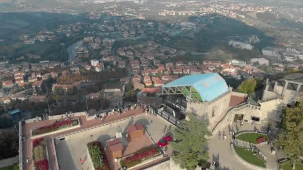Légi Felvétel San Marino Hegy Tetején — Stock videók