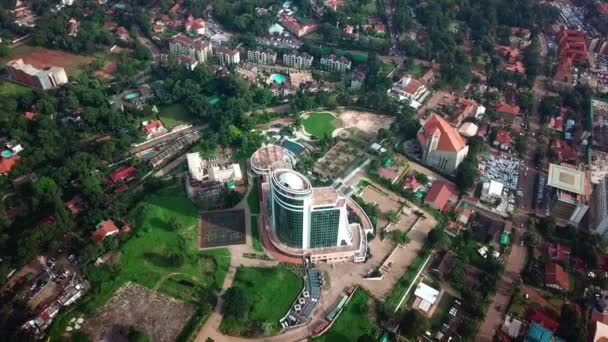 Aerial Drone View Pearl Africa Hotel Centrum Kampali Uganda — Wideo stockowe