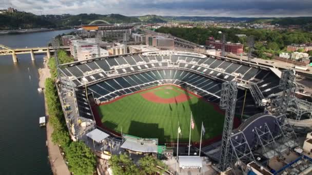 Mlb Baseball Stadium Pittsburgh Tir Drone — Video